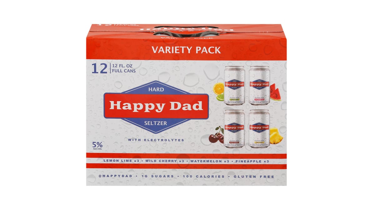 Happy Dad Hard Seltzer With Electrolytes Variety Pack Cans Oz X