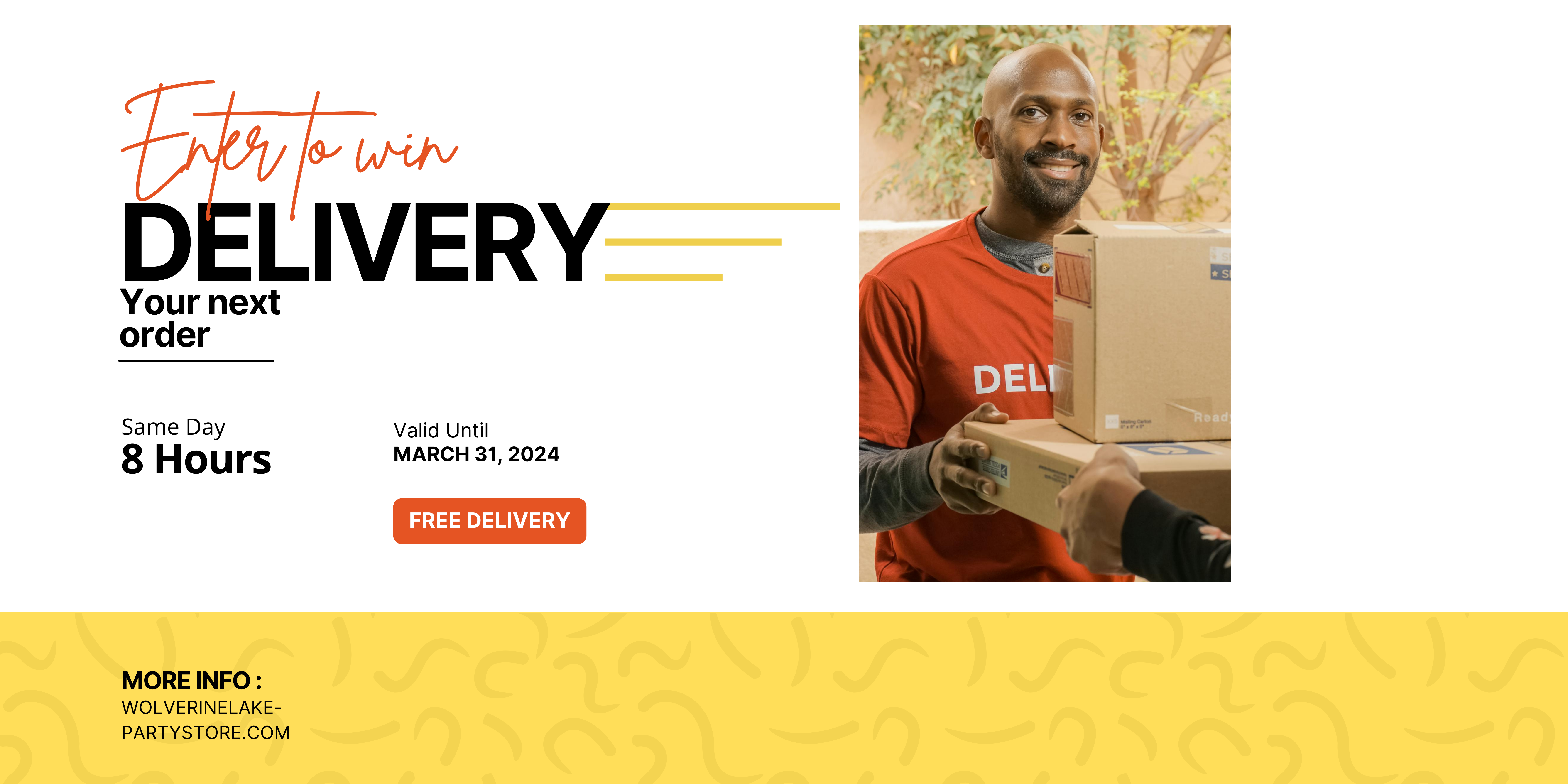 White and Yellow Delivery Service Banner